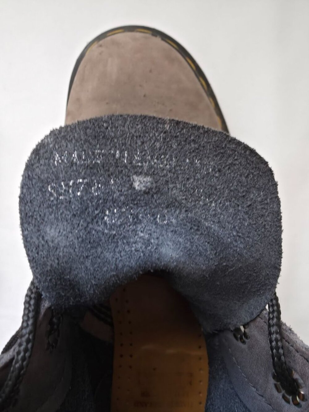 Vintage Dr. Martens 6-Eye Gray Leather Lace-Up Boots Made In England UK6/7M/8W - Picture 11 of 12